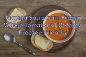If you happen to have a freezer full of bags of frozen whole tomatoes, you are about 10 minutes away from the best damn homemade tomato soup that tastes like it’s been sitting on the stove all day, only after your frozen self slogged through the grocery store aisles for canned ones. This easy recipe is going to show you exactly how to make tomato soup from frozen whole tomatoes on the stove and Instant Pot with or without cream, dairy-free swaps AND a roasted-from-frozen flavor boost! You’ll find freezer meal prep tips, troubleshooting fixes, toppings, serving ideas and — of course — FAQs: Everything you need for a weeknight win. Why Frozen Whole Tomatoes Are a Great Idea What to do with frozen tomatoes: Frozen tomatoes are ideal for soup: The skins melt right off when heated, no blanching required. Ruptured cell walls/soft tomatoes: When you freeze tomatoes, it bursts their cell walls and they become almost soft very quickly — and so flavorful. They’re picked ripe and then frozen — perfect for off season soup that has great taste unlike most winter fresh tomatoes. Long-tail keywords to keep in mind and cherish as you read, cook: How (in the world) to make tomato soup from frozen tomato whole tomatoes Best tomato soup using frozen tomatoes Freezer friendly—and creamy!—tomato soup without cream Key Ingredients and Smart Swaps 3 pounds whole frozen tomatoes, such as Damsels (remove stems before freezing if you can). Onion: 1 medium, diced. Carrot: 1 medium, chopped (natural sweetness is more adventurous than sugar). Garlic: 3 cloves, minced. Olive oil or butter: 2 tablespoons. Broth: 2 to 3 cups low-sodium chicken or vegetable broth, plus more if needed for consistency. Tomato paste: 2 tablespoons, at once to supply umami and color. Seasoning: 1.25 to start, then taste (tsp kosher salt); 0.5 tsp black pepper. Herbs: 1 teaspoon dried basil or Italian seasoning, or a small handful of fresh basil at the end. Creaminess (choose your own adventure): 1/2 to 3/4 cup heavy cream/half and half/full-fat canned coconut milk, or 1 cup rinsed white beans for thickening (if going dairy free). Acid balance: 1 to 2 teaspoons sherry vinegar, red wine vinegar or lemon juice, to brighten in the end. Optional boosters: 1 roasted red pepper for sweetness and depth. 1 teaspoon smoked paprika, for a subtle campfire taste. 1 teaspoon fish sauce, or 1 anchovy (dissolved in oil), for savory umami; optional if vegetarian is a requirement. Recipe 1: Stove Top Classic Tomato Soup from Frozen Whole Tomatoes Serves: 4 to 6 Ingredients 3 lb frozen whole tomatoes 2 tbsp olive oil or butter 1 medium onion, diced 1 medium carrot, diced 3 cloves garlic, minced 2 tbsp tomato paste 2.5 cups low-sodium broth, or more as needed 1 teaspoon basil (or 1/2 cup fresh leaves at the finish line) 1.25 tsp kosher salt, or more to taste 0.5 tsp black pepper 1/2 to 3/4 cup heavy cream or coconut milk, or 1 cup white beans I to 2 tsp vinegar or lemon juice, as necessary, to taste Instructions Step 1: Sauté aromatics — Heat oil in a large pot over medium. Add onion and carrot. Transfer the eggplant to the flour on the baking sheet and cook 6 to 8 minutes, until tender and just golden. NOTE: May add slight amount of minced garlic, and cook 30 seconds. Step 2: To make the build base: Mix in tomato paste and cook for 1 minute until dark. Step 3: Pour in the frozen whole tomatoes and 2 cups of broth. Side note: Cover, reduce heat to medium-low and cook 15 minutes, stirring and breaking up tomatoes as they thaw. Step 4: Skinslips: With tongs, remove loosened skins from tomatoes and discard. If any are left, that is ok, you will also mix. Step 5: Add the seasoning: dried basil, salt, and pepper, and simmer Simmer 10 minutes. Add more broth if too thick. Step 6: Blend: Take an immersion blender and blend until smooth and velvety. Or carefully blend in batches. Step 7: Make it smooth: Add cream, coconut milk, or white beans (for extra-smooth, then blend again). Heat 2 minutes. Step 8: Add some acidity: Remove from the heat, add a splash of vinegar or lemon juice. Season the same way you would for any stew — with salt, pepper, and vinegar or lemon juice to taste. Step 9: Garnish and serve hot with crispy sides. Step 10: Turn it into a meal: Serve alongside grilled cheese, garlic bread or a green salad. Recipe 2: Instant Pot Tomato Soup (from Frozen Whole Tomatoes) Serves: 4 to 6 Ingredients Same as Recipe 1 Instructions Sauté: While the Instant Pot is on, pressing on Sauté Add oil, onion, and carrot. Cook 5 minutes. Add garlic; cook 30 seconds. Add tomato paste; cook, stirring, 1 minute. Pressure Cook: Set your pot to "load and pressure cook"; place frozen tomatoes into your pot along with 2 cups broth as well as salt, pepper and dried basil. Seal. Pressure cook on high for 8 minutes; natural release 5 min, then quick release. Peel off skins and combine: If you think there are any skins left, gently remove them. Using an immersion blender, blend until smooth. Texture + Add Ins: Stir in crème, coconut milk or white beans (think of mixing it up if using beans). Add vinegar or lemon juice. Check seasoning and thin with broth to desired consistency. Flavour Booster Roast-From-Frozen (Optional but So Good!) For deeper, slightly smoky flavor: Heat oven to 450°F. Spread frozen whole tomatoes on a rimmed sheet pan and drizzle with 1 tablespoon olive oil and a pinch of salt. Transfer to oven; roast until edges are blistered and juices have reduced, 20 to 25 minutes. Continue with either version of the recipe, adding the roasted tomatoes and all pan juices to the pot. You can also roast onions and carrot (cut into quarters) together with the tomatoes to add sweetness. Toppings and Serving Ideas Something crispy: Croutons, smashed crackers, toasted breadcrumbs, and crispy chickpeas all provide crunch. Swirls of cream (or pesto, or basil oil, or Greek yogurt) for garnish. Cheese: shaved parmesan, cheddar, or mozzarella pearls. Fresh herbs: such as basil, chives or parsley. Sides: Tuna melt, grilled cheese, avocado toast or warm baguette. Variations You’ll Love Creamy tomato soup, dairy-free — swap out cream for full-fat coconut milk or white beans. Blend in 1 roasted red pepper for roasted red pepper tomato soup. Spicy tomato soup: Stir in 0.25 to 0.5 teaspoon red pepper flakes or a pinch of cayenne. Tomato basil bisque: Stir in 0.5 cup torn fresh basil and additional cream. Tomato soup with added protein: Puree 1 cup white beans into the soup (and stir in grated Parmesan). For a tomato tortellini soup, add cheese tortellini and let it simmer with the soup for 4 to 6 minutes before serving. Vodka sauce: Add 1 to 2 tablespoons vodka during the simmer to deepen aromatics, then finish with cream. For smoky chipotle tomato soup: add 0.5 to 1 chopped chipotle in adobo. Tomato Soup with Frozen or Fresh Tomatoes Factor Frozen Whole Tomatoes Fresh Tomatoes Convenience Ready year-round; no blanching Requires blanching to peel Flavor Deep, concentrated after simmering Best in peak season only Texture Softens quickly; easy to blend Can be watery off-season Prep Time Faster once thawing starts More prep if peeling Cost “bargain if you freeze in season” Higher out of season Cream Choices vs Non-Dairy Creaminess Option Texture Flavor Impact Notes Heavy cream Silky, rich Classic, neutral Add right before serving Half-and-half Lightly creamy Mild Lower calories than cream Coconut milk (full-fat) Lush, smooth Subtle coconut Great dairy-free option White beans (blended) Thick, hearty Neutral, savory High fiber/protein Greek yogurt Tangy, creamy Slight tang Cool slightly before removing from the heat to prevent clogging Batch-Freezing, Storage, and Reheating This recipe thrives with freezer meal planning. How to freeze Cool soup quickly. Pour into shallow dishes to cool more quickly. Divide into 1- to 2-cup portions, and use it for packable lunches. When filling containers, leave some headspace to allow for expansion. Label with name and date. Freeze for up to 3 months for best quality. Reheating Stovetop: Warm over medium, adding a splash of broth or water to thin. Microwave: Reheat in 30-second intervals, stirring between. From the freezer: Thaw overnight in the refrigerator or reheat gently (covered) from frozen. Food safety quick notes Chill quickly in shallow containers. Reheat to steaming-hot throughout. Avoid repeated thaw–refreeze cycles. Best containers for freezing Container Pros Cons Quart deli containers Stackable, reusable Can stain Glass jars (wide-mouth) Plastic-free, durable Allow for headspace to avoid cracking Freezer bags (flat) Space-saving Single-use for many kitchens Souper cubes/silicone trays Portion control Requires tray + bag Pro Tips and Troubleshooting Too acidic? Swirl in 1 to 2 teaspoons (or more) cream, coconut milk or a small pat of butter; or stir in some grated Parmesan. A smidgen of sugar or a bit of honey is nice, but try carrot first. Too sweet or flat? Then add 1 to 2 teaspoons vinegar or lemon juice along with a grind of pepper and more salt. Too thin? Simmer, uncovered, for 5 to 10 minutes. Or purée in 1/2 cup white beans for fiber and thickening. Too thick? When all is sautéed and boiling hot, add warm broth in small bits. Lacking depth? Stir in 1 teaspoon tomato paste, a spoonful of miso or a few drops of fish sauce or smoked paprika. Grainy texture? Puree longer or push through a fine-mesh strainer for a restaurant-smooth consistency. Skin bits bothersome? Remove as many as you can while the chiles simmer, then puree well. Make-Ahead and Meal Prep Make a double batch on Sunday and pack lunches for the week. Freeze half before adding the cream, then do so after reheating for richest texture. Prep “aromatic packs.” Pre-diced onion, carrot and garlic in freezer bags to dump-and-go with frozen tomatoes. Nutrition Snapshot (Per Serving) Per serving (based on 8, without chive and lemon garnish): With cream: approximately 180 to 230 calories, 12 to 18 grams fat, 4 to 6 grams protein, 16 to 22 grams carbohydrates. White beans, Dairy-free: around 150 to 190 calories, 4 to 6 grams fat, 7 to 10 grams protein, 22 to 26 g carbs. Specific values are provided for ingredients and portions. FAQs Q: Can I make tomato soup with frozen whole tomatoes instead of thawing them? A: Yes. Add them straight to the pot. As they simmer, they’ll thaw and begin to disintegrate. Peel away skins with tongs, lifting off. Q: Should I peel them? A: Not necessary, but taking most off helps to produce a finer texture. An immersion blender is useful if a few stubborn bits persist. Q: How can I prevent curdling when incorporating dairy? A: Turn down the heat and add cream toward the end. Never boil dairy after adding Add yogurt means Tempered first. Q: What broth is best? A: The low-sodium chicken broth provides a base of savory depth. Make it vegetarian tomato soup by using vegetable broth. Q: Can I use canned tomatoes instead of frozen ones? A: Yes. Toss in a 14.5-ounce can of (they have tomato and spices) for smokiness and body. Q: How long does homemade tomato soup keep in the fridge? A: Up to 4 days in a sealed container. Reheat until steaming-hot before serving. Q: How can I make this kid friendly? A: Sweeten with carrot, avoid the chile add-ins and end with a drizzle of cream and Parmesan. Conclusion Begin with frozen whole tomatoes and you’ll have quick, consistent tomato soup with peak-season flavor regardless of the season. Or use the stovetop or Instant Pot classic, attempt the roast-from-frozen upgrade and end with your favorite creamy or dairy-free option. Batch it, freeze it, and you’re 15 minutes from cozy bowls on demand. The best tomato soup from frozen tomatoes is simple, adaptable and totally weeknight-friendly.